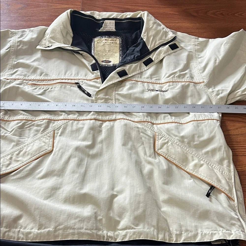 Rare‎ Vintage Rip Curl No Flat Earth Y2K 1/4 Zip Pull Over Side Zip XL Coat